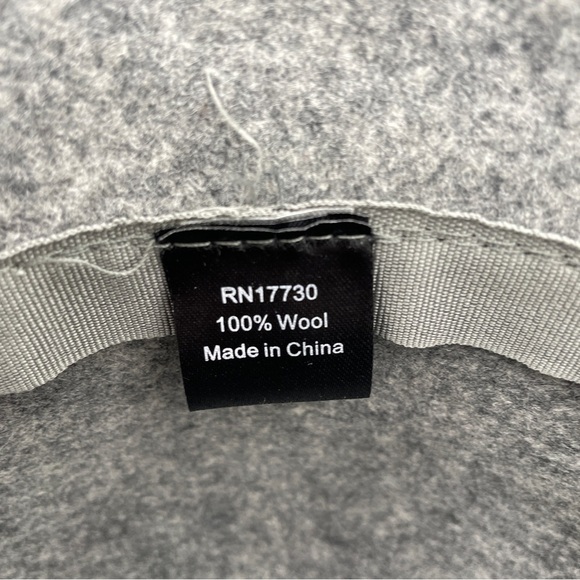 Gray Wool Hat With Button Detail - Picture 7 of 7